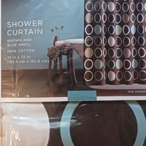 Target rings shower curtain and hooks set of 12 NWT